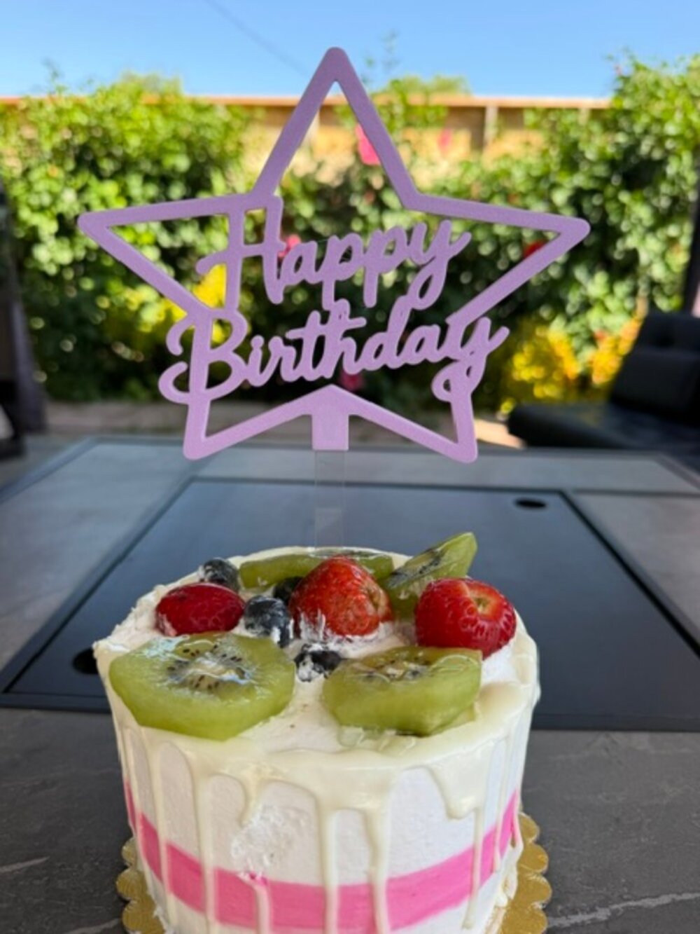 Happy Birthday Star Cake Topper